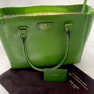 KATE SPADE Emerald Green Wellesley Quinn Bag + Dust Bag Great Condition